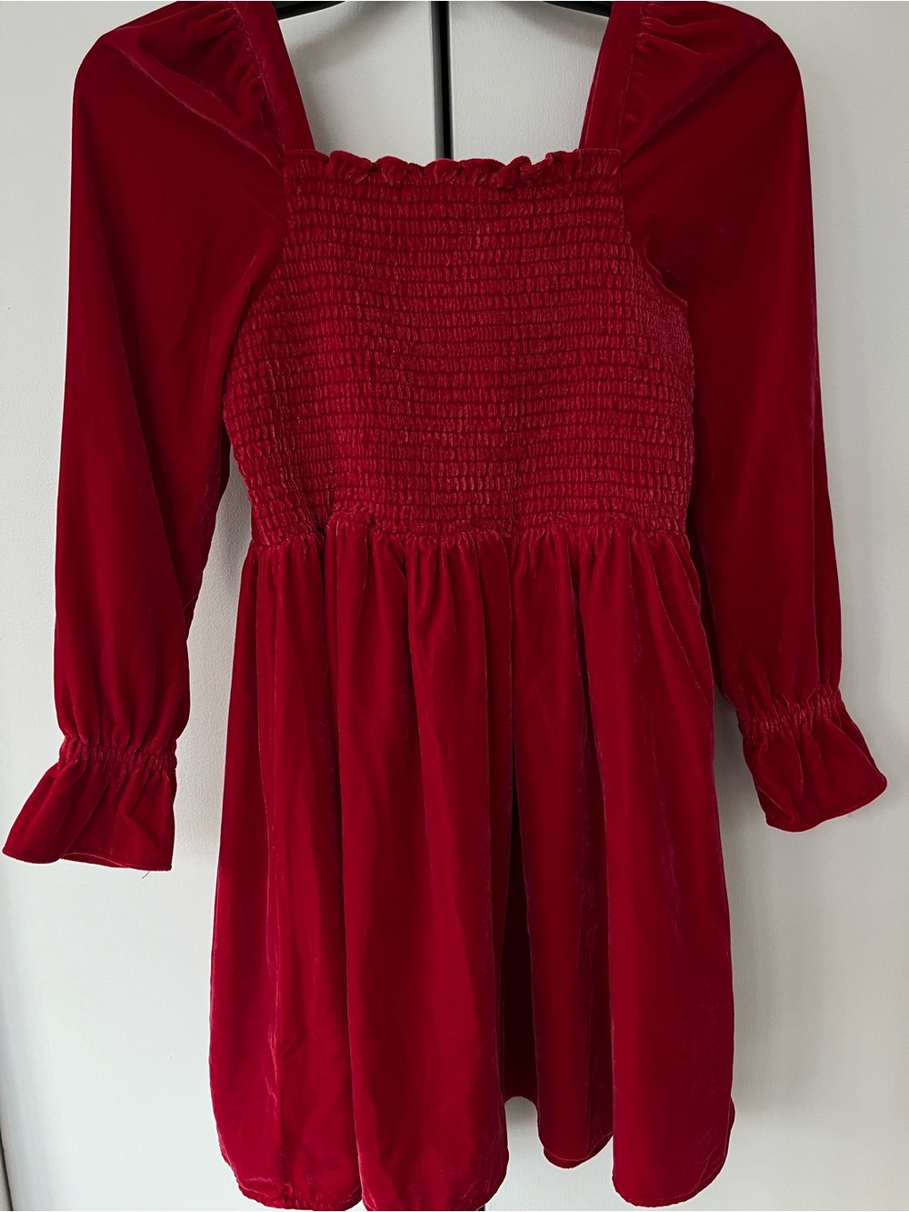 Janie and Jack The Red Velvet Smocked Bodice Party Dress Size 12